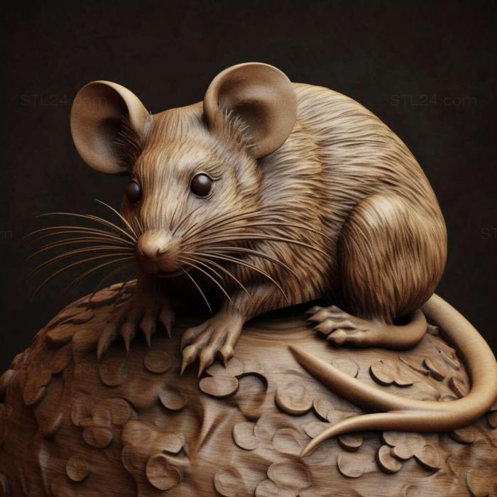 Nature and animals (st mouse 3, NATURE_1795) 3D models for cnc